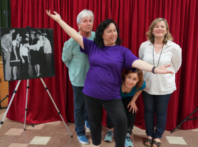 People improvising on theatre stage